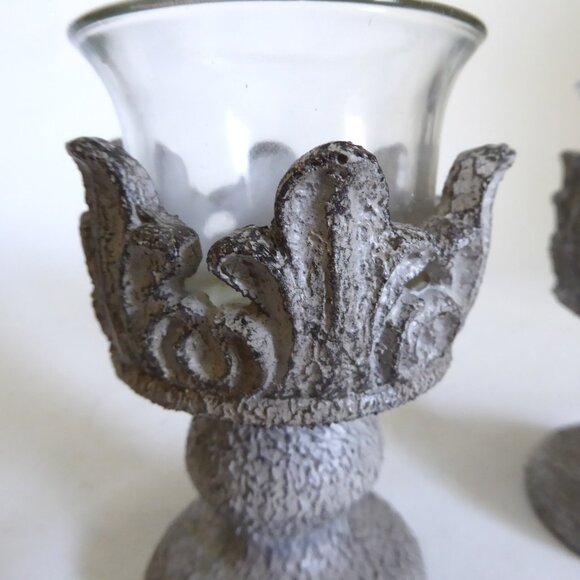 NEW GOTHIC COLUMN PEDESTAL TEA LIGHT CANDLE HOLDER SET - Picture 2 of 8